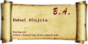 Behal Alojzia névjegykártya